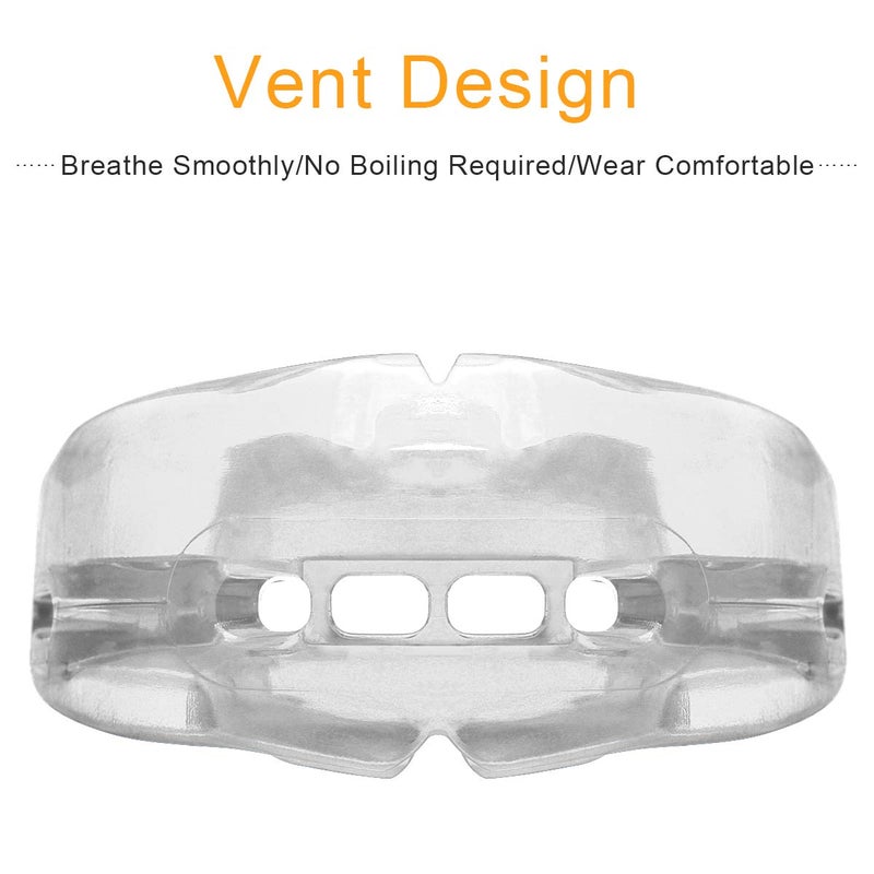 Coolrunner Double Braces Mouth Guard, Sports Athletic Mouth Guards Youth Mouthguard for Upper and Lower Teeth Protection Required for Youth, Teenager and Adults (Blue) (Transparent) - Image 3